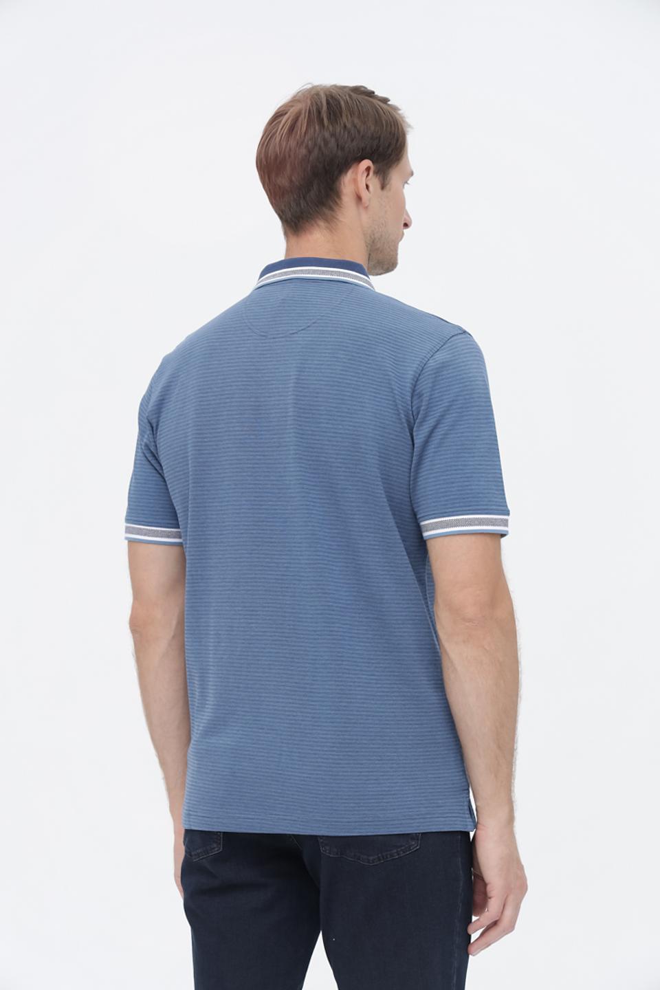 Поло Casa Moda в полоску голубой