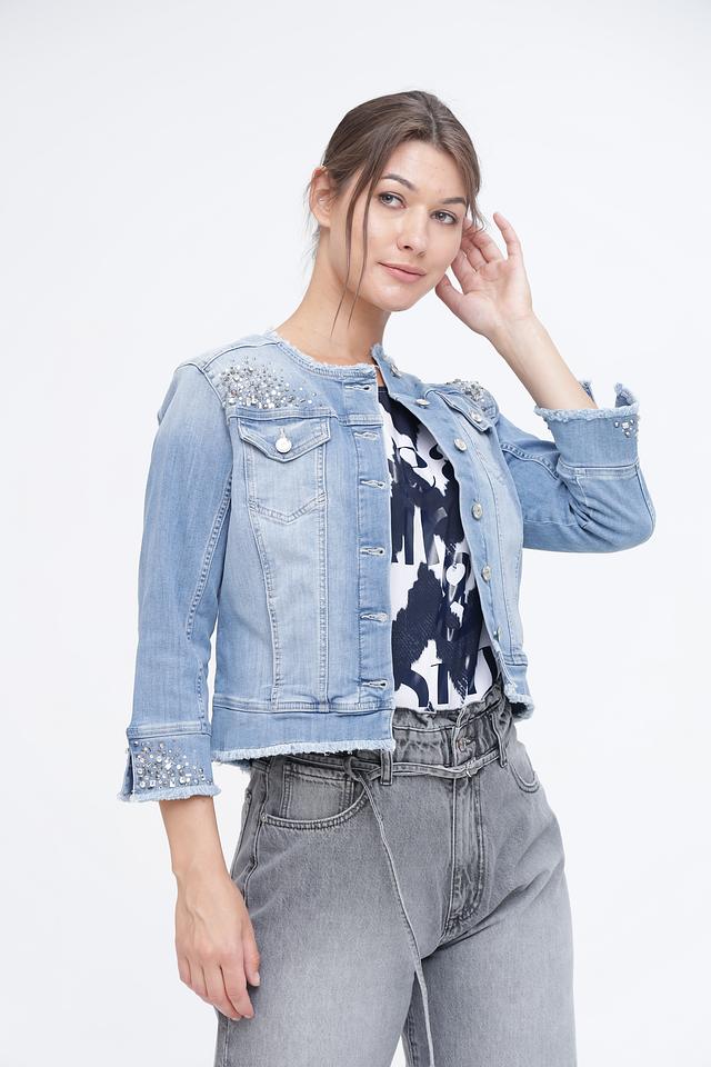 Жакет Monari деним с вышивкой