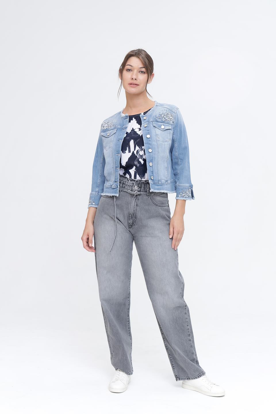 Жакет Monari деним с вышивкой