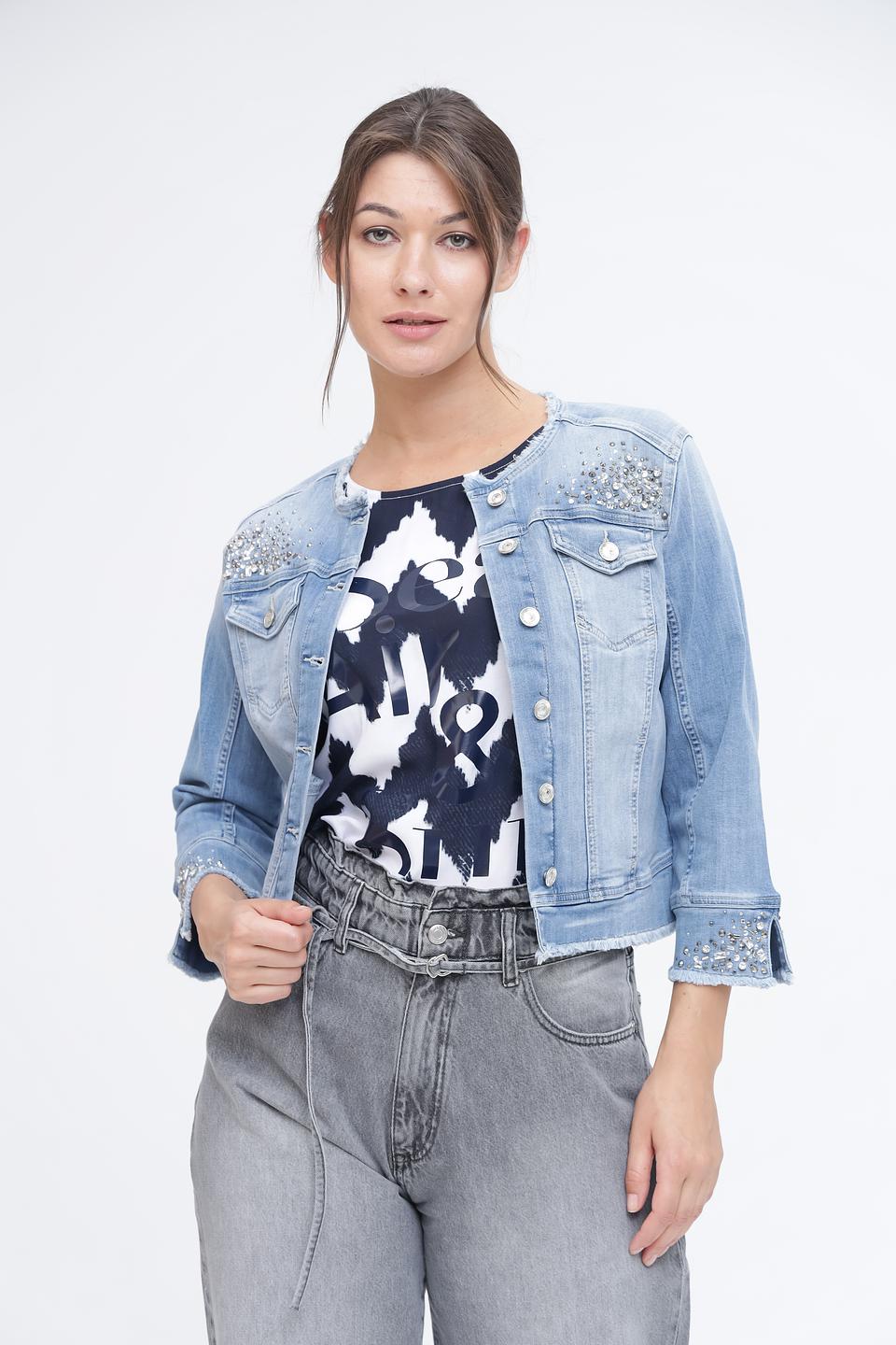 Жакет Monari деним с вышивкой