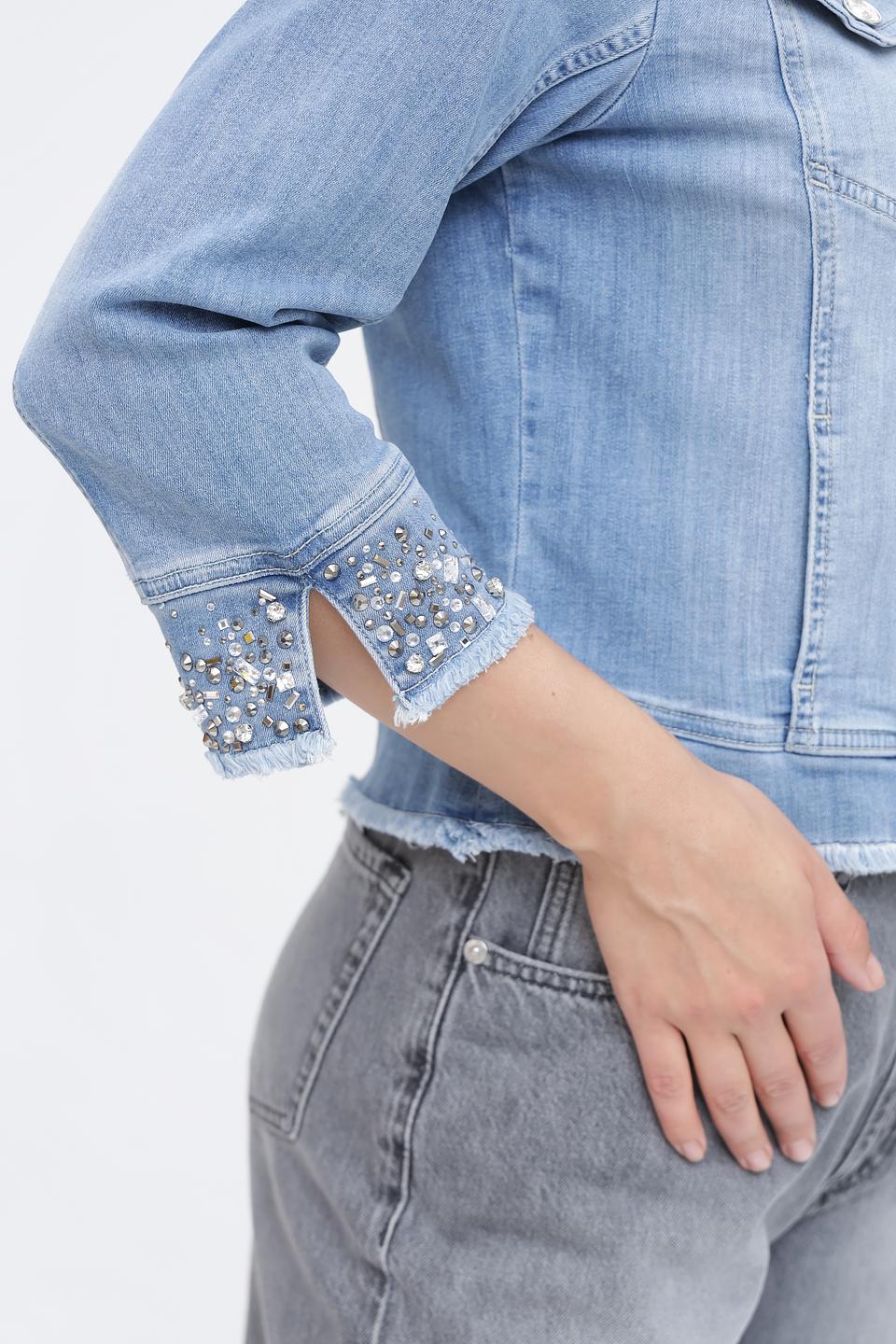 Жакет Monari деним с вышивкой