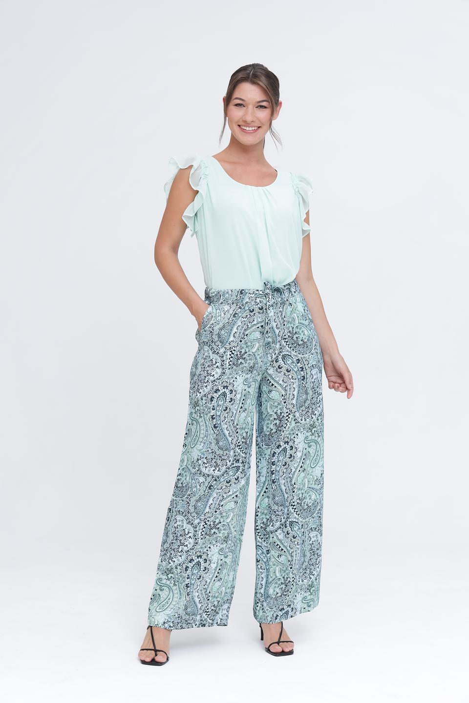 Блуза Monari мятная с воланами