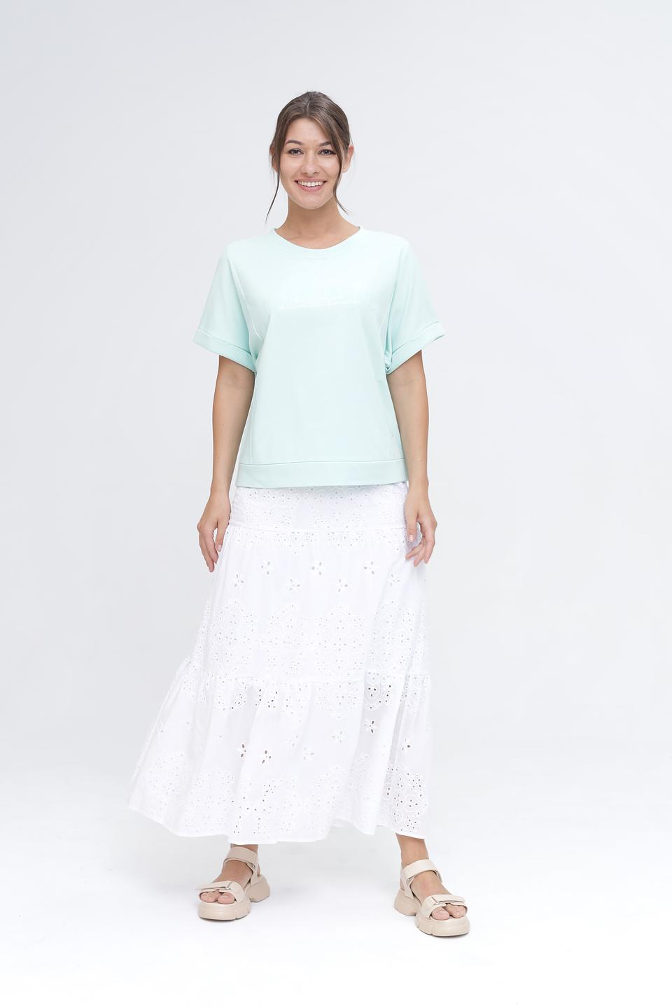 Пуловер Monari мятный с надписью