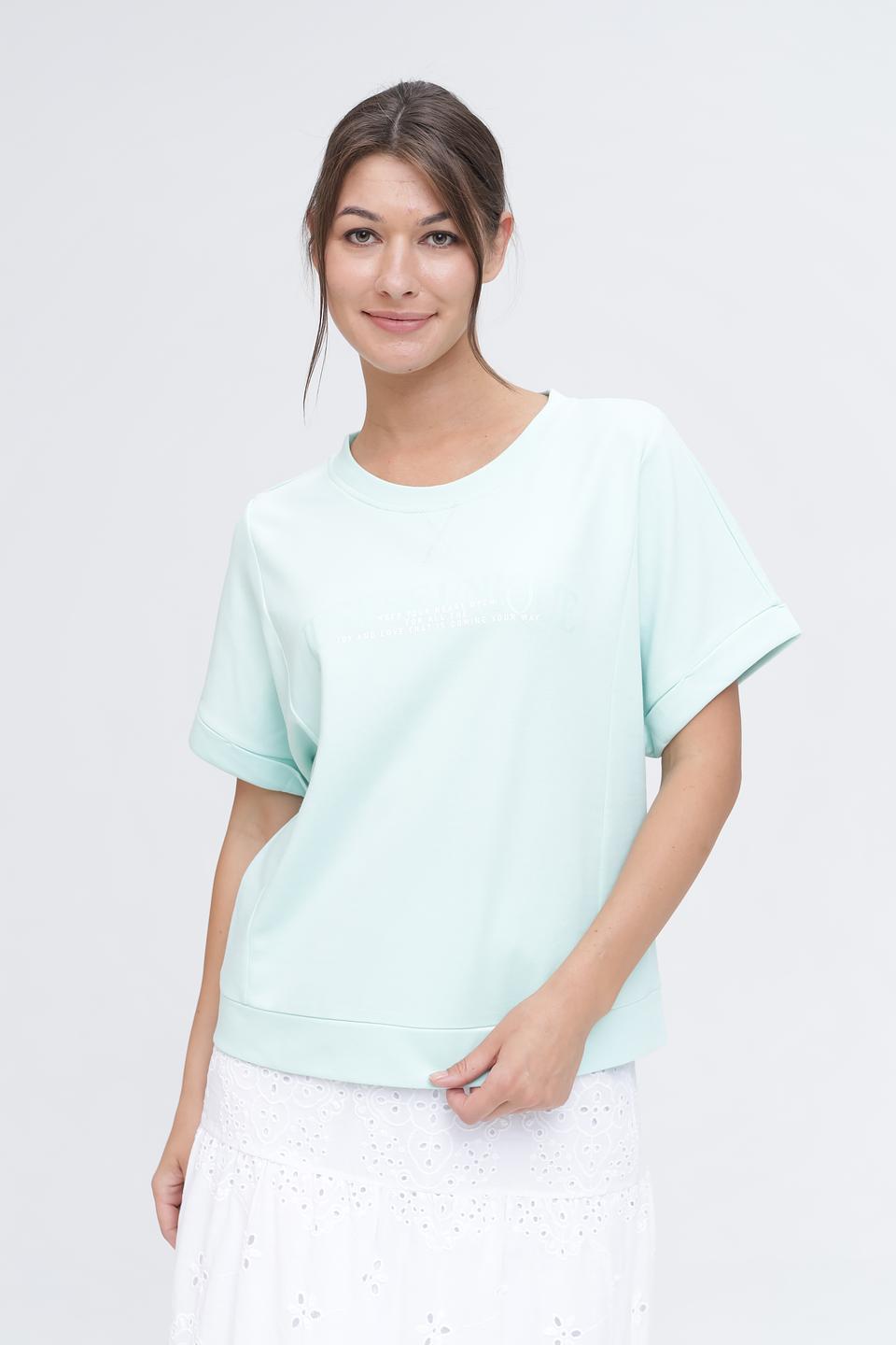 Пуловер Monari мятный с надписью