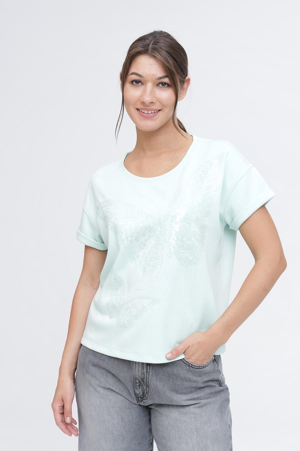 Футболка Monari с блестками мятная