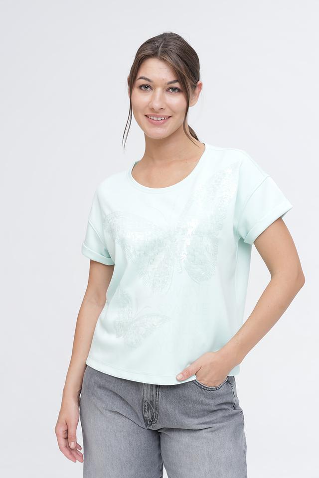 Футболка Monari с блестками мятная