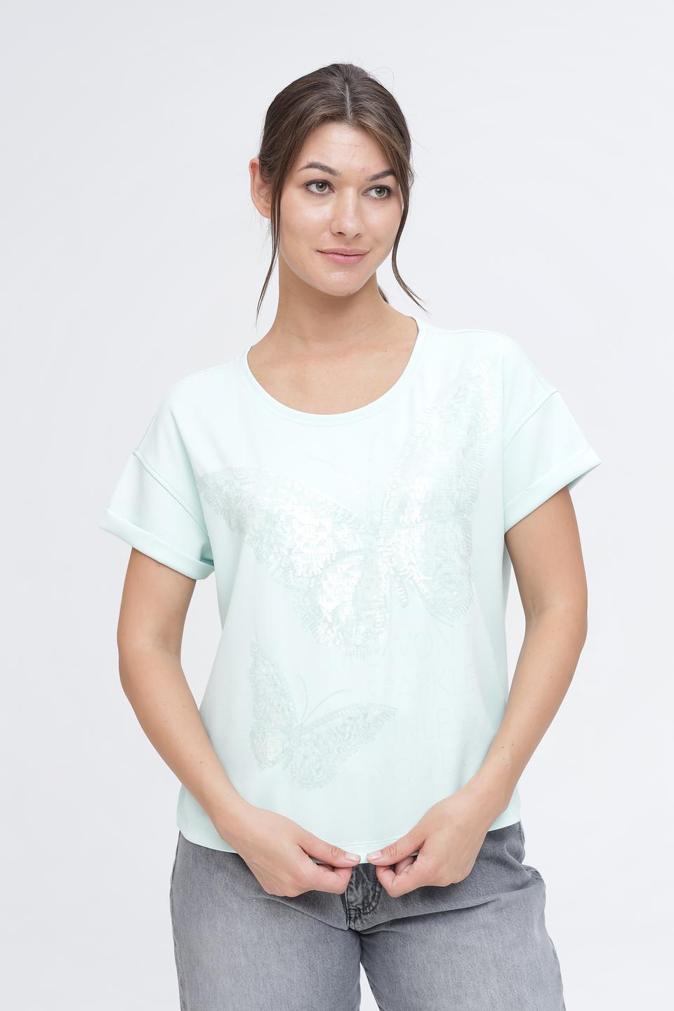 Футболка Monari с блестками мятная