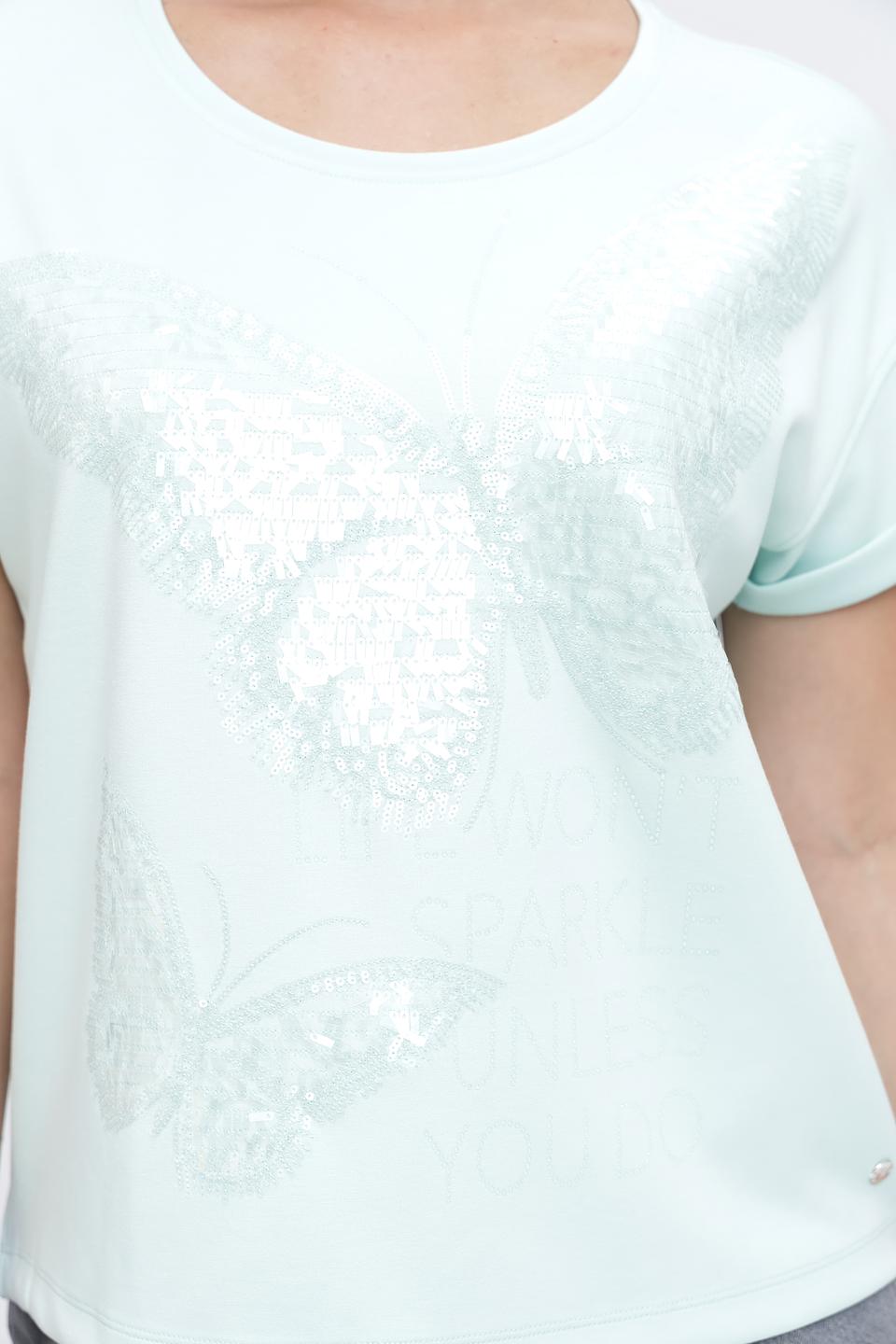 Футболка Monari с блестками мятная