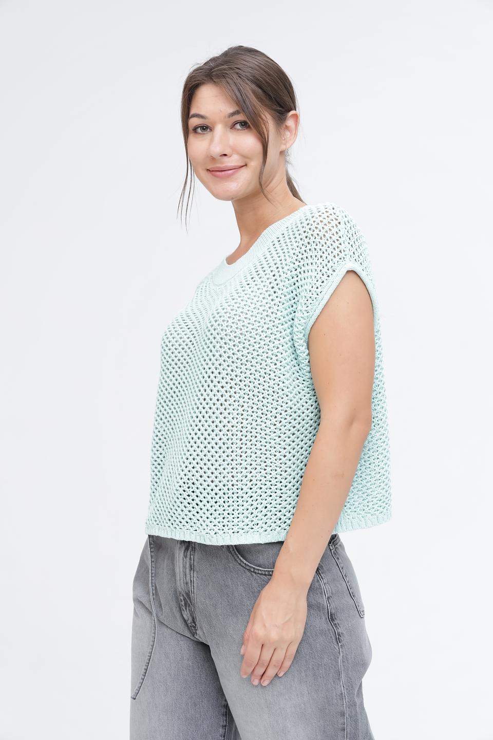 Пуловер Monari мятный ажурный