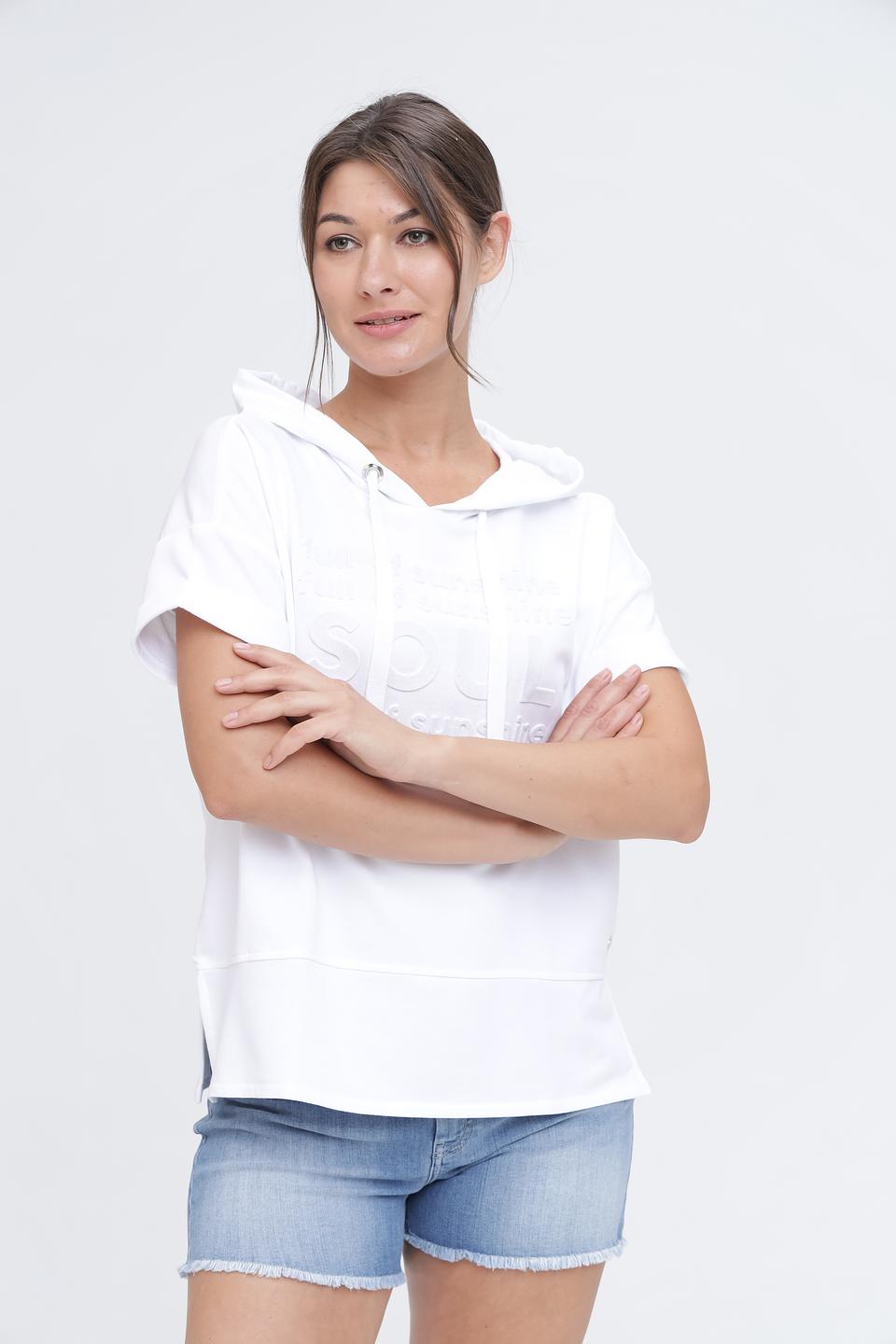 Пуловер Monari белый с коротким рукавом