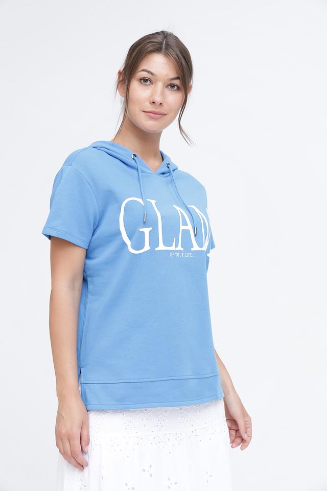 Пуловер Monari голубой с надписью