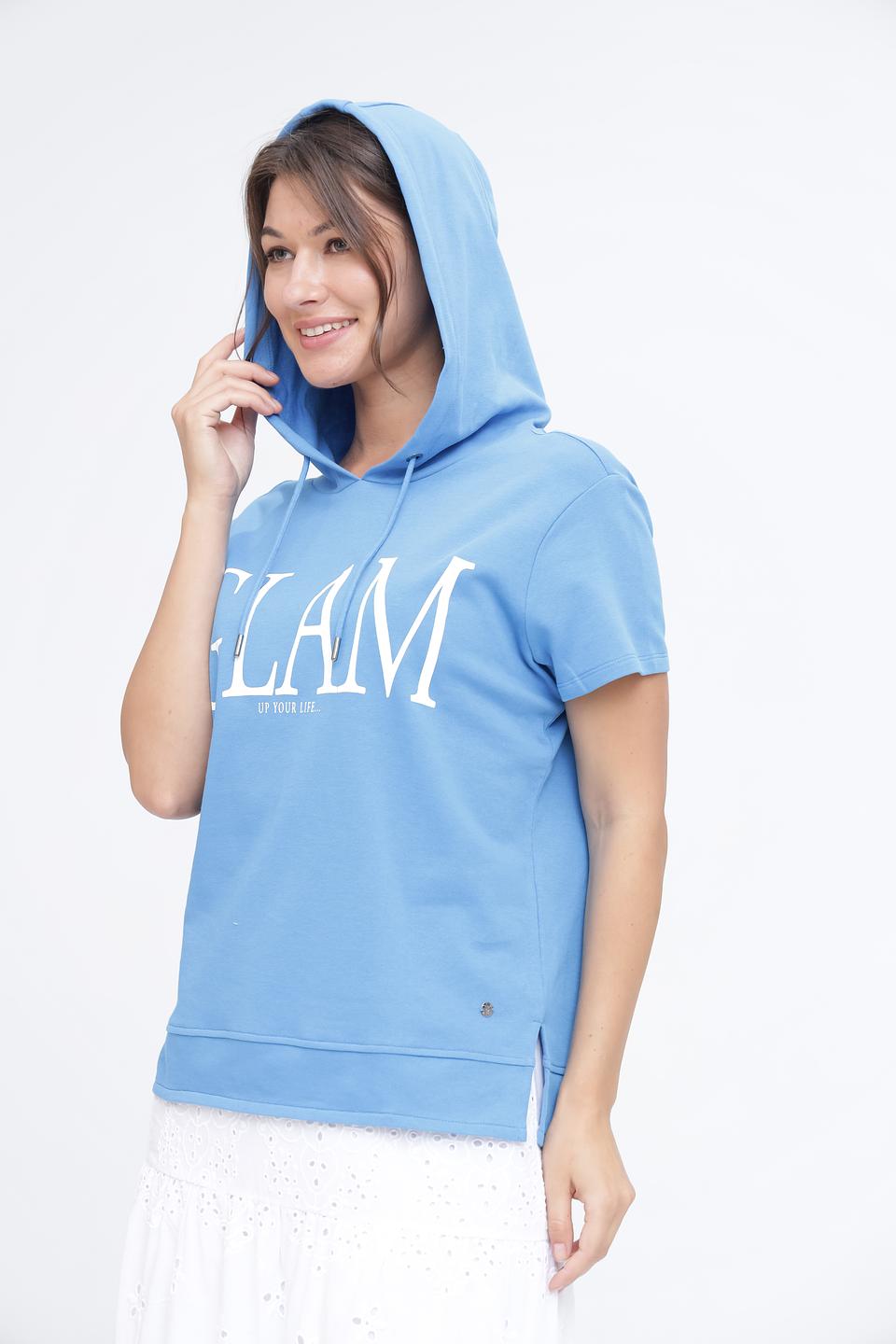 Пуловер Monari голубой с надписью