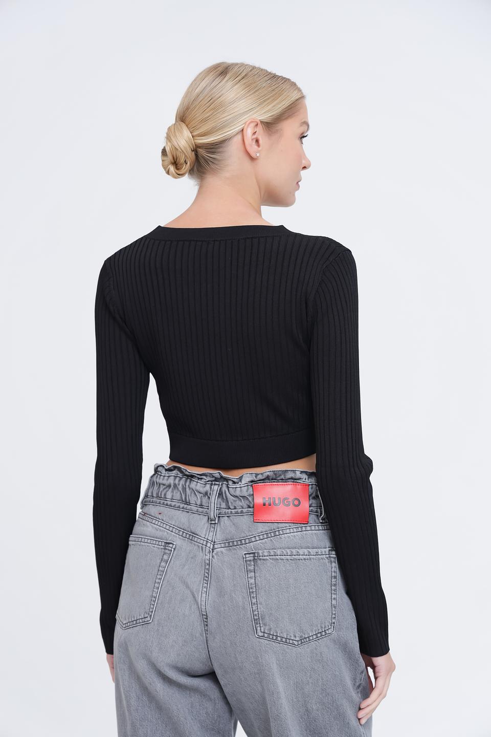 Топ Guess жен. чёрный с длинным рукавом