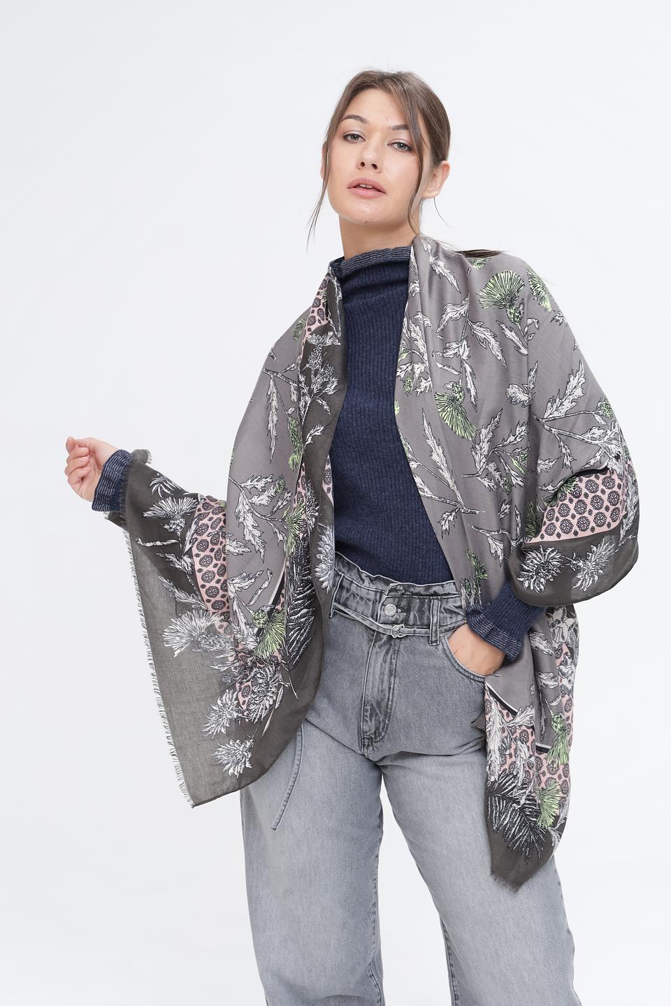 Шарф Pezzo с растительным принтом