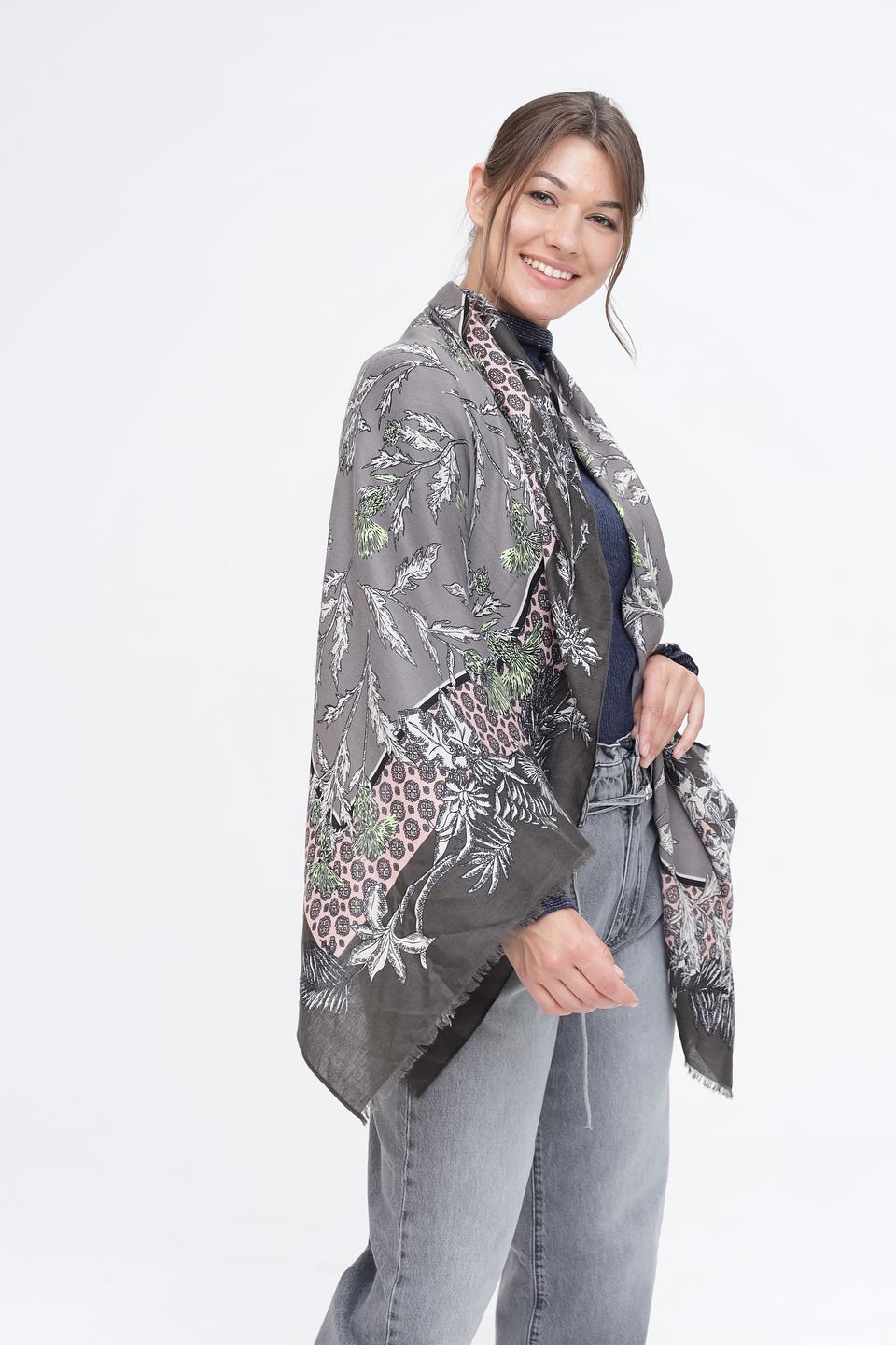 Шарф Pezzo с растительным принтом