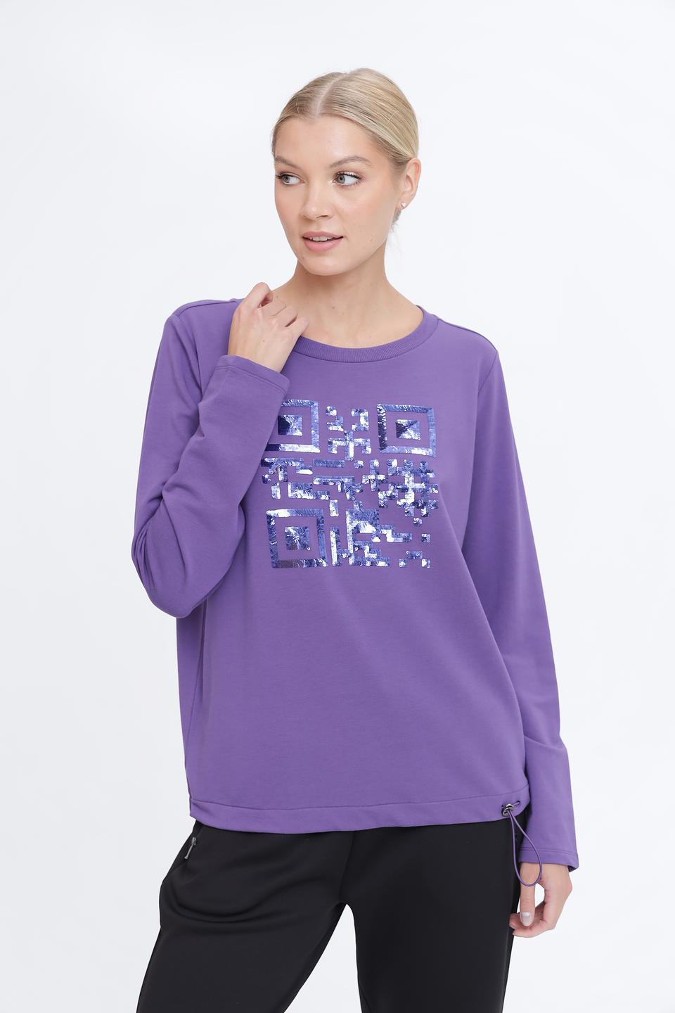 Пуловер Pezzo с принтом фиолетовый