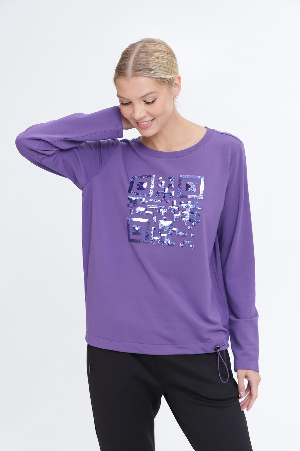 Пуловер Pezzo с принтом фиолетовый