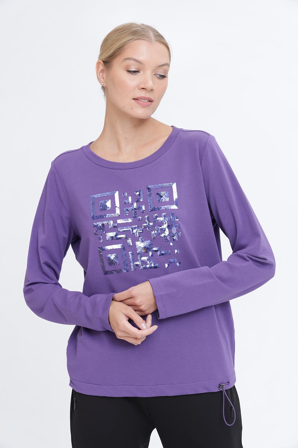 Пуловер Pezzo с принтом фиолетовый