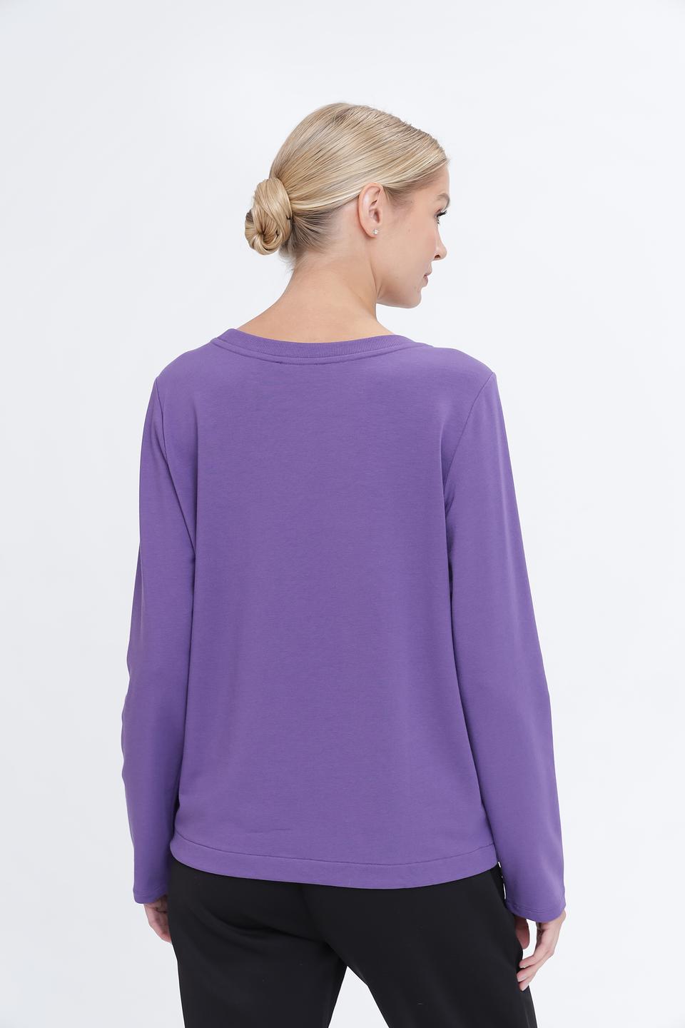 Пуловер Pezzo с принтом фиолетовый