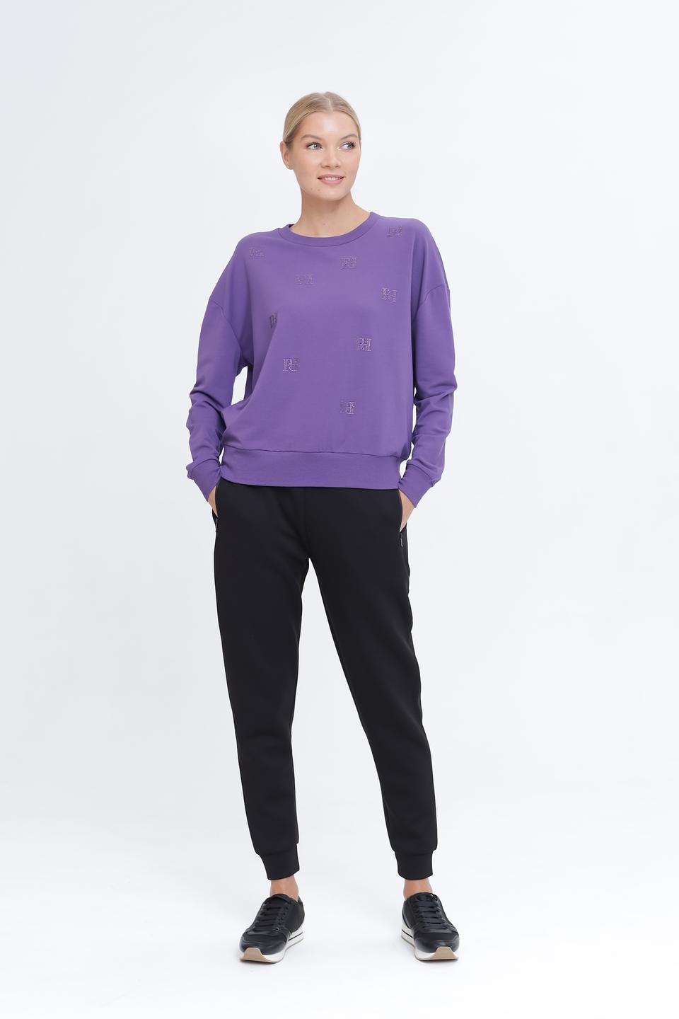 Пуловер Pezzo с логотипом фиолетовый