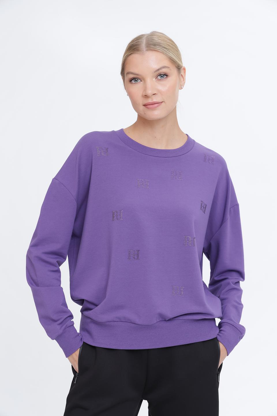 Пуловер Pezzo с логотипом фиолетовый