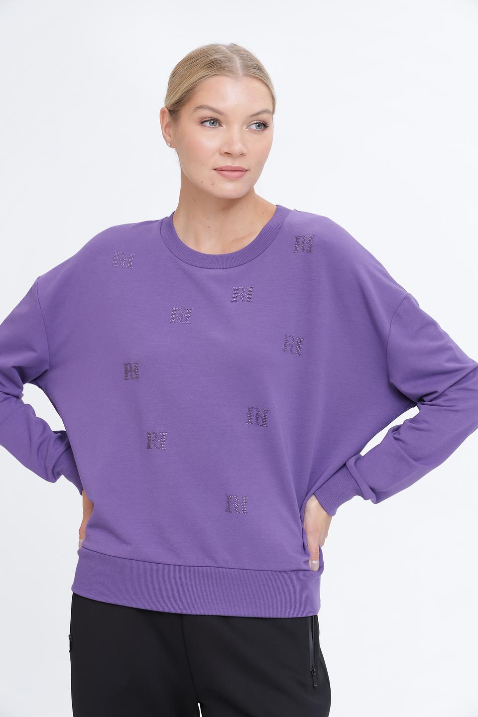 Пуловер Pezzo с логотипом фиолетовый