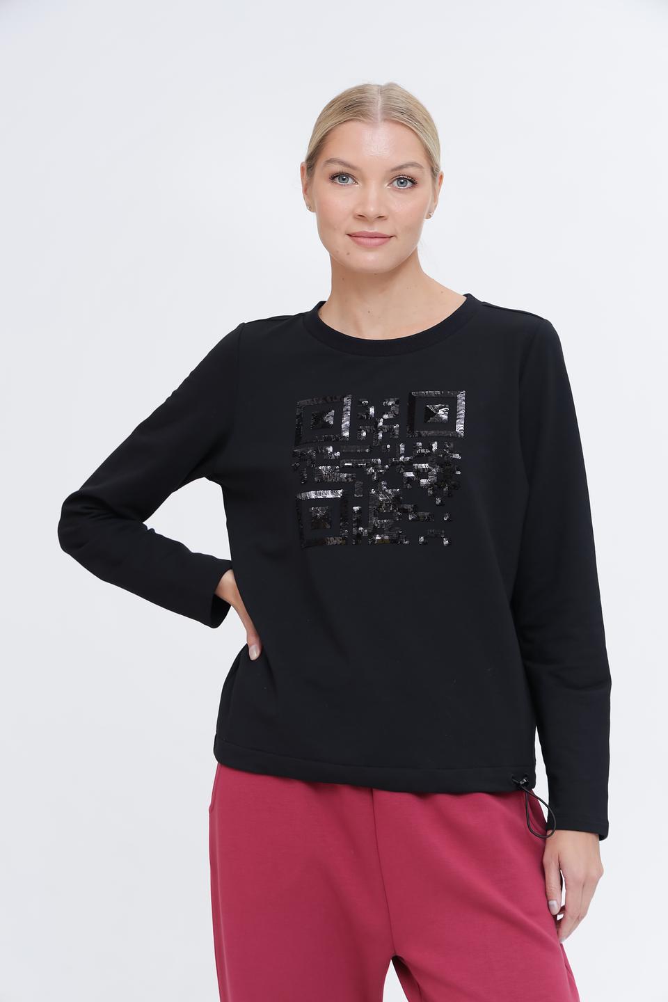 Пуловер Pezzo с декором чёрный