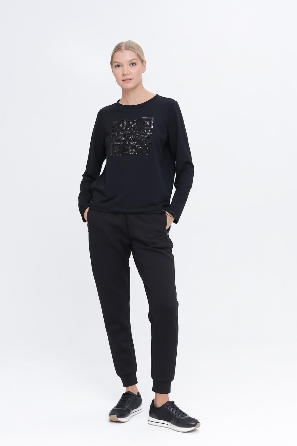 Пуловер Pezzo с декором чёрный