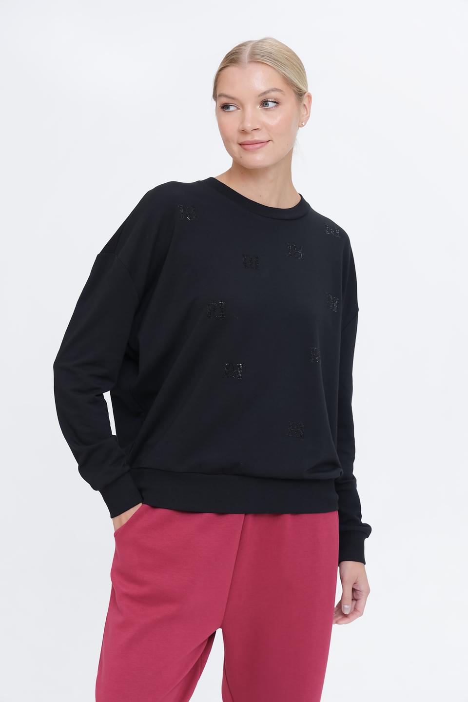 Пуловер Pezzo с принтом чёрный