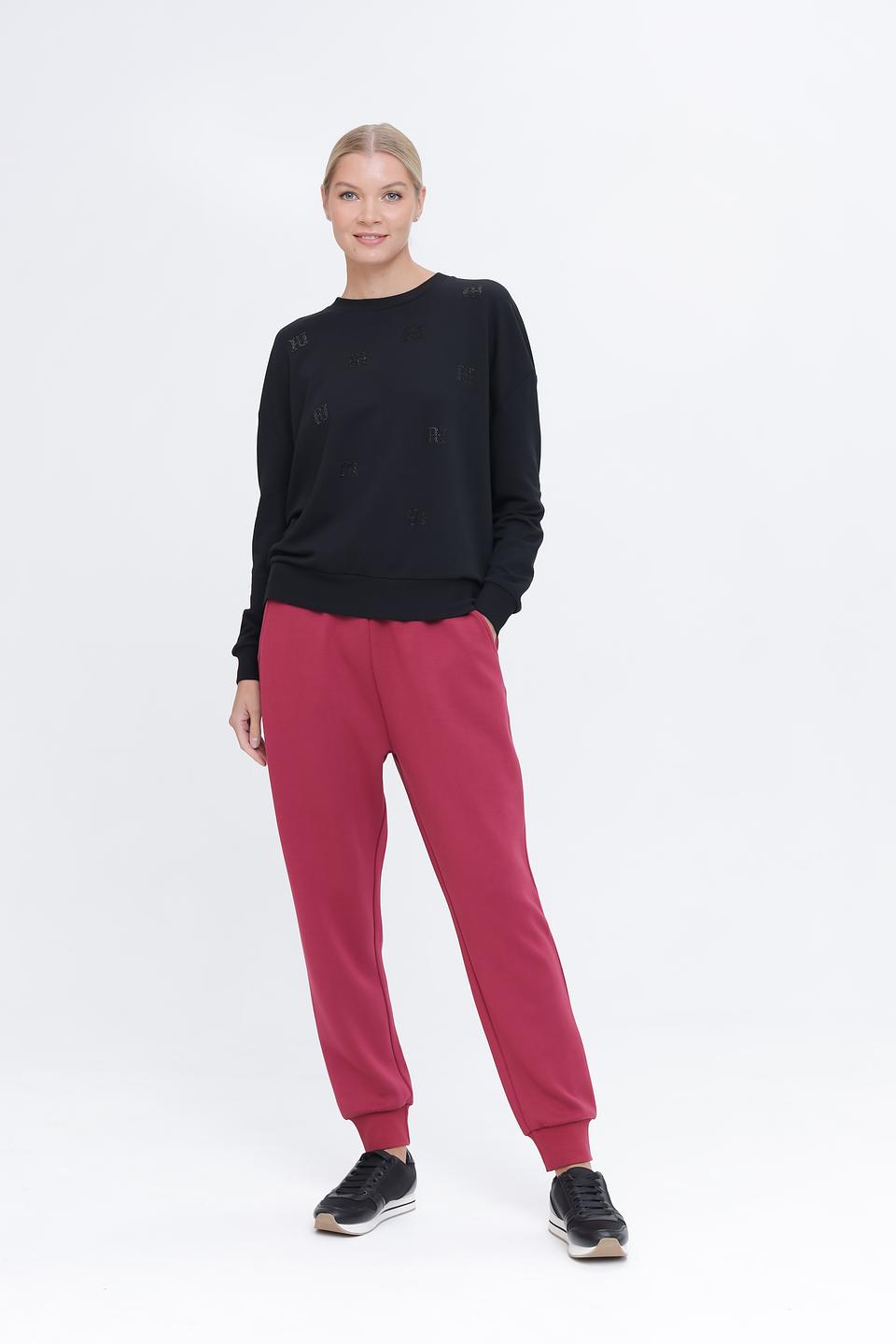 Пуловер Pezzo с принтом чёрный