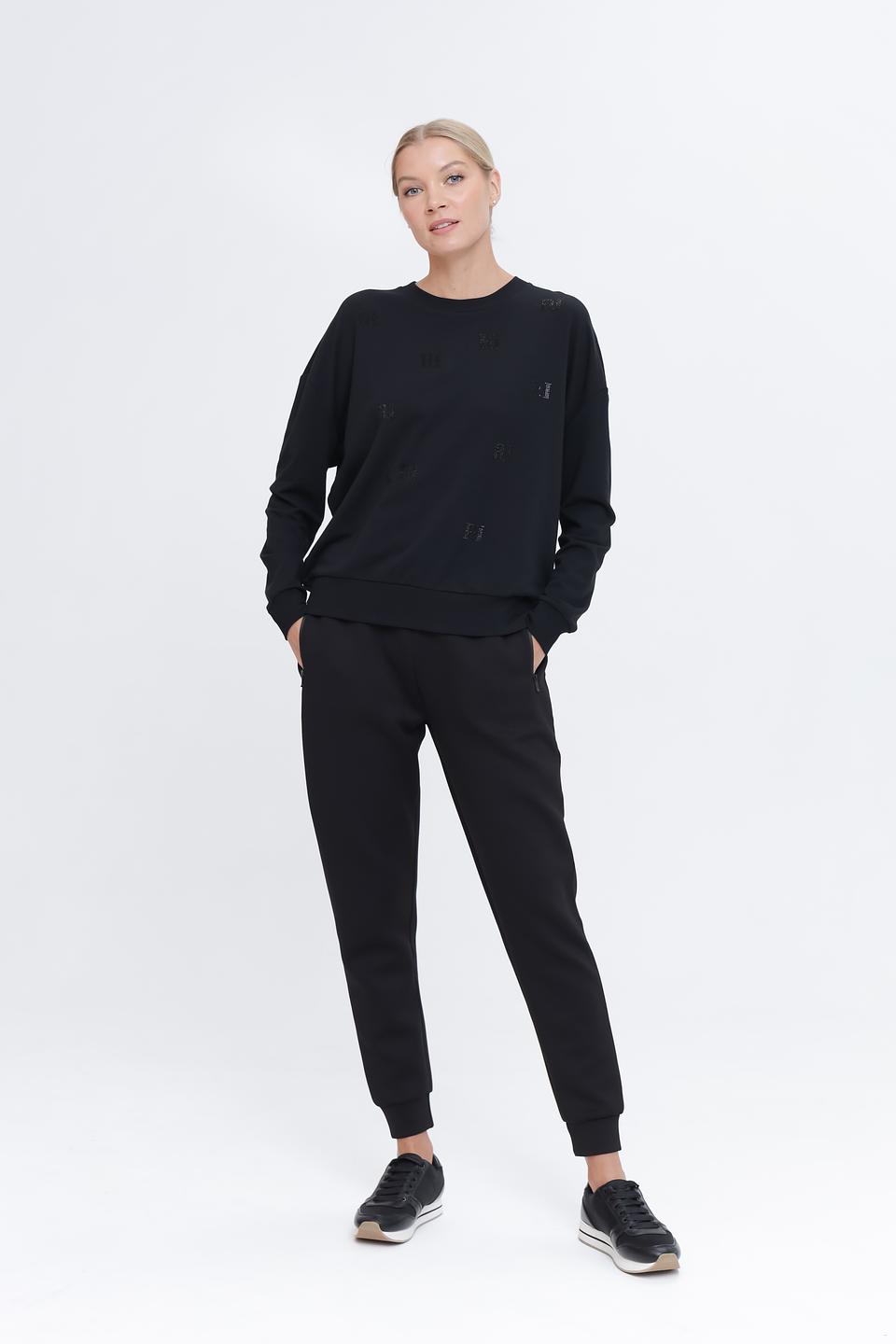 Пуловер Pezzo с принтом чёрный