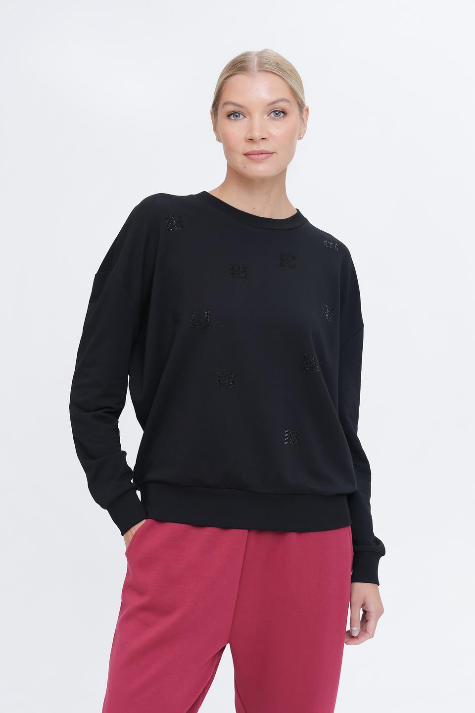 Пуловер Pezzo с принтом чёрный