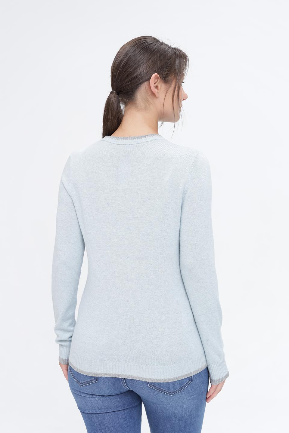 Пуловер Pezzo с косами голубой