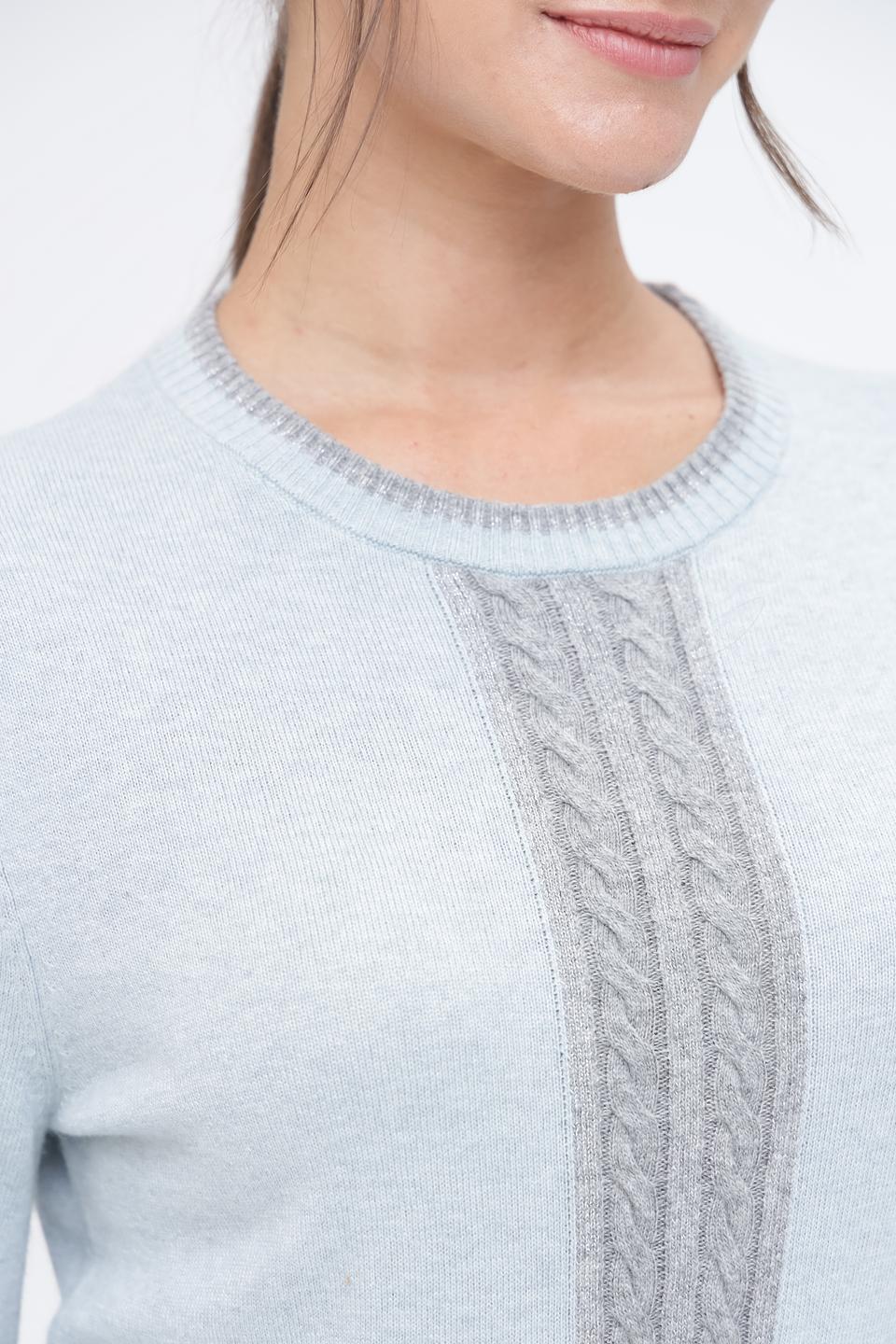 Пуловер Pezzo с косами голубой