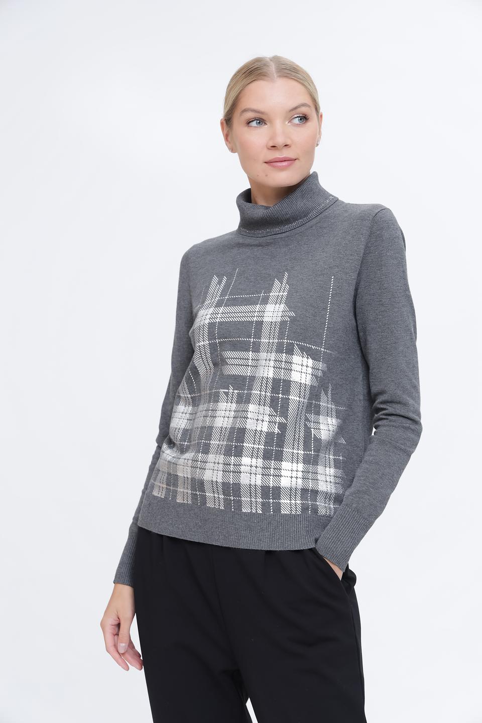 Водолазка Pezzo в клетку серая