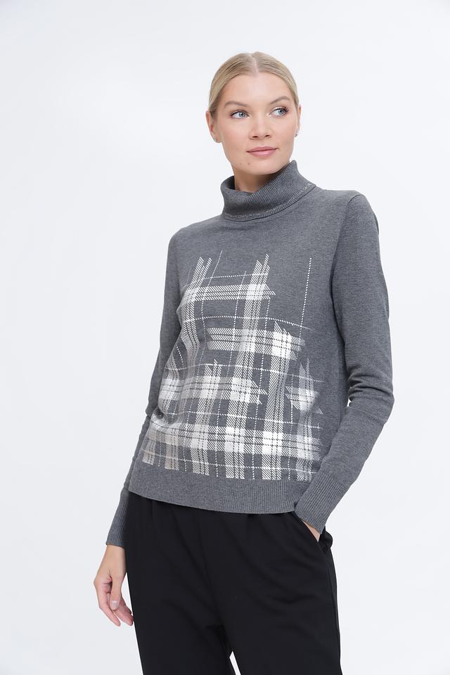 Водолазка Pezzo в клетку серая