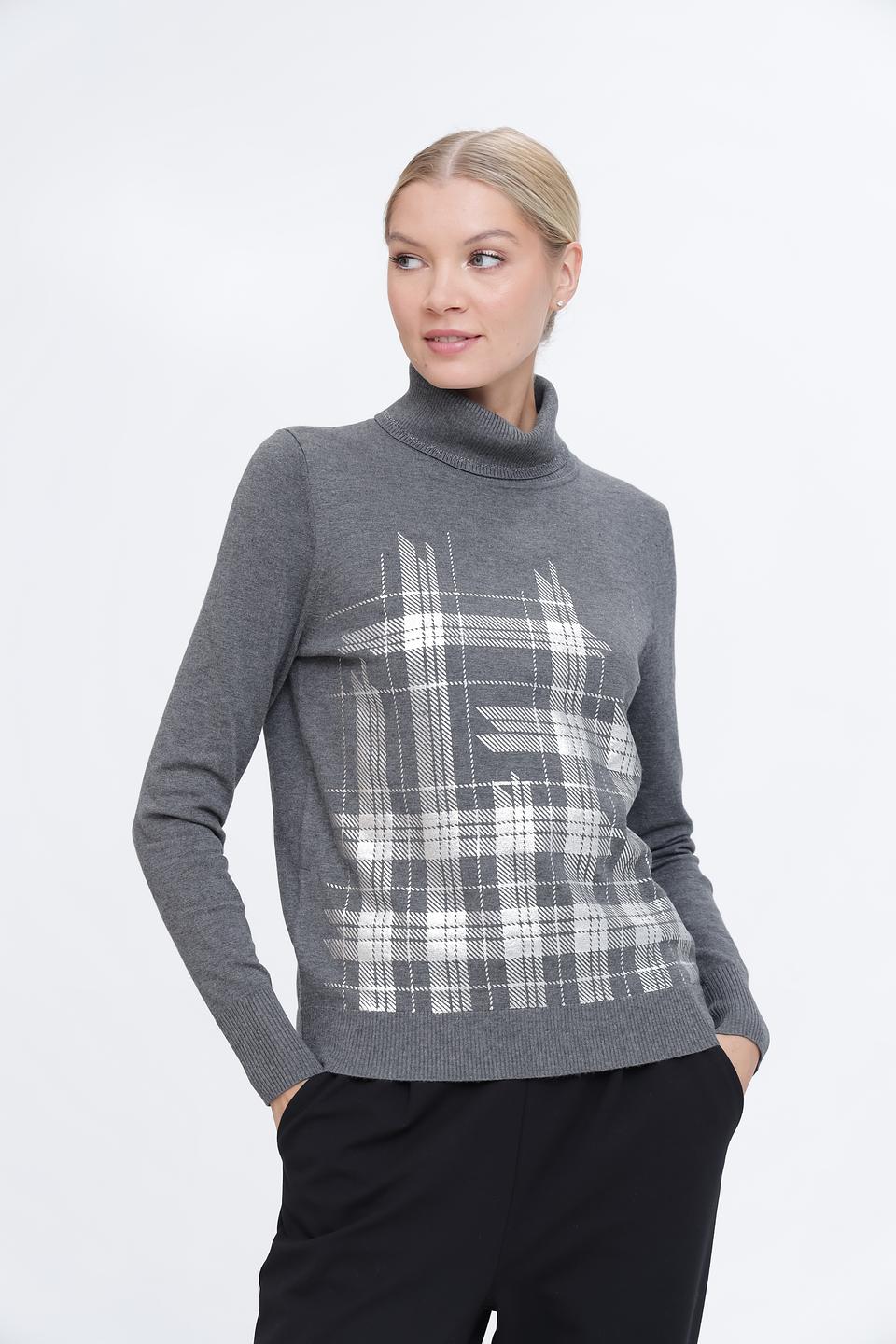 Водолазка Pezzo в клетку серая