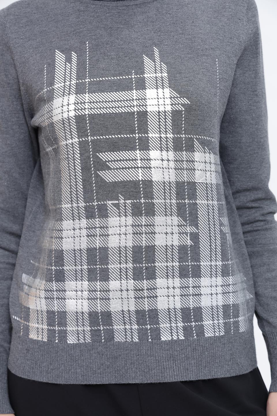 Водолазка Pezzo в клетку серая