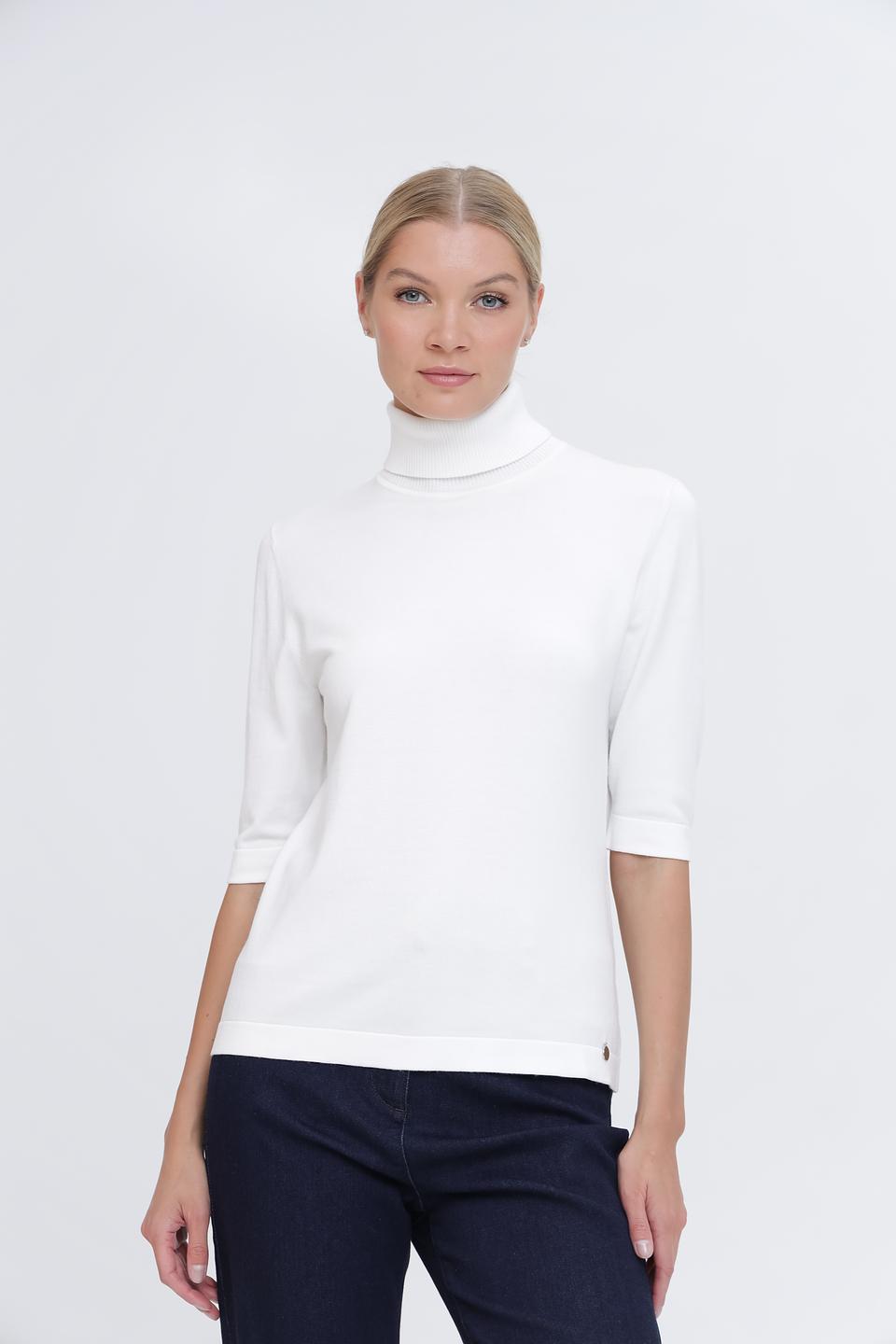Водолазка Pezzo белая с 3/4 рукавом