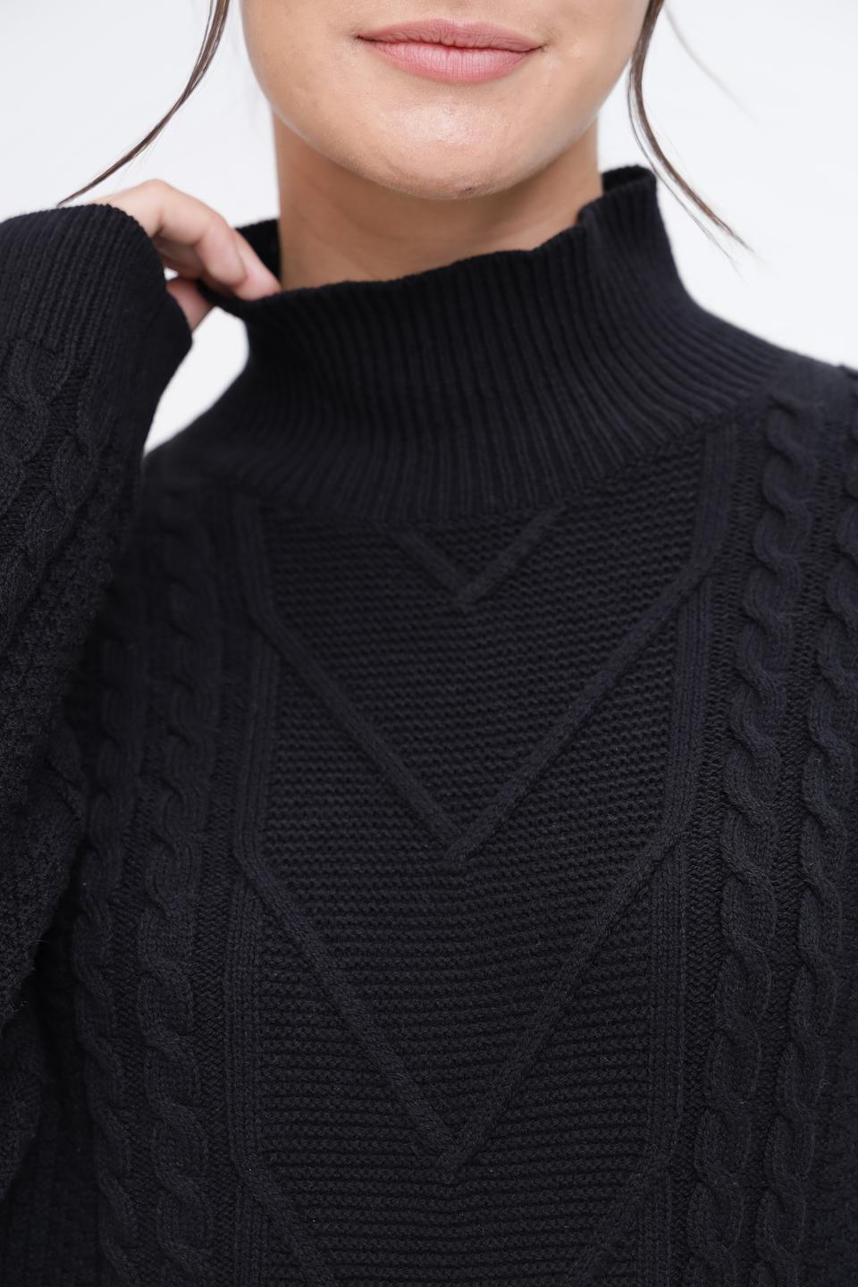 Пуловер Pezzo чёрный с косами