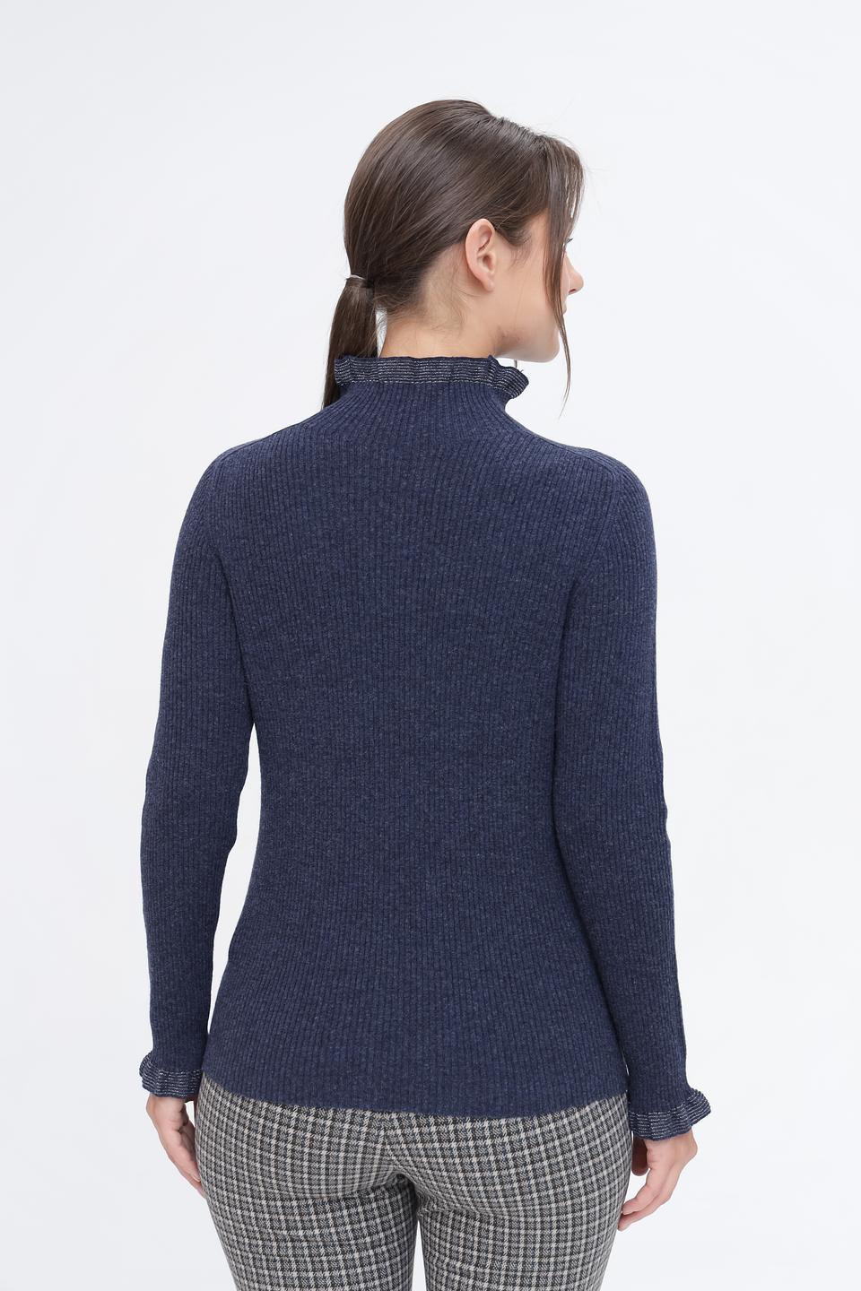 Пуловер Pezzo с воротником-стойкой тёмно-синий