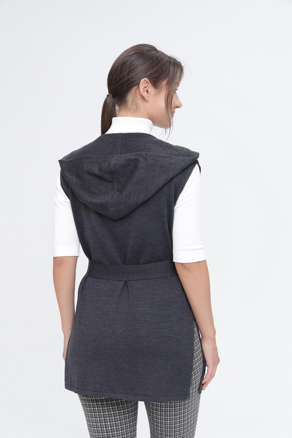 Жилет Pezzo с капюшоном серый