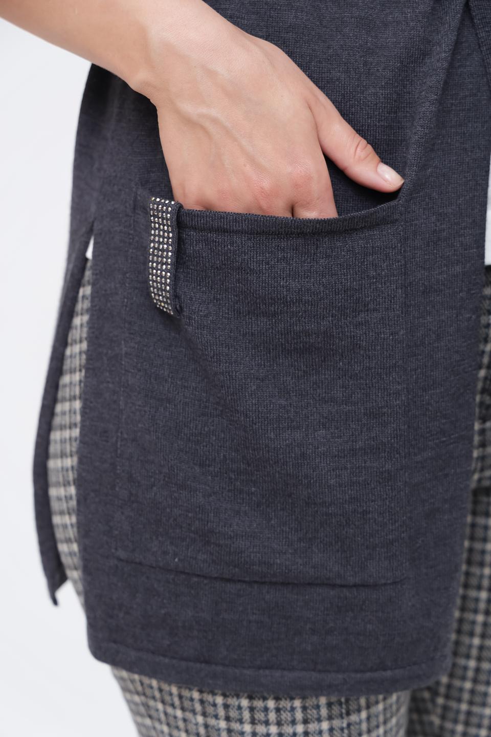 Жилет Pezzo с капюшоном серый