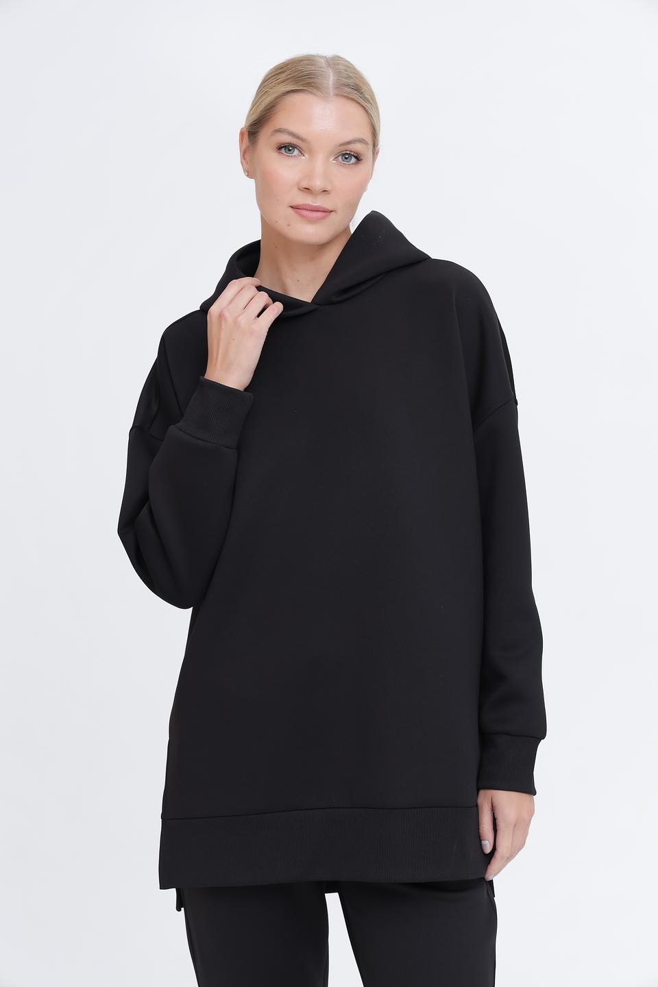 Пуловер Pezzo с капюшоном чёрный