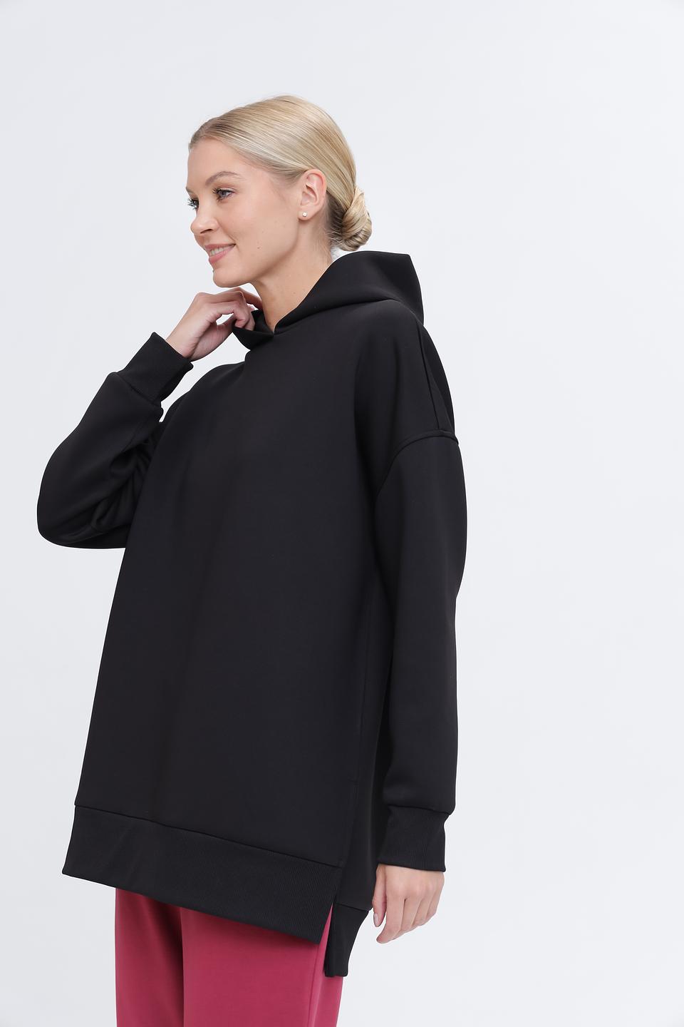 Пуловер Pezzo с капюшоном чёрный