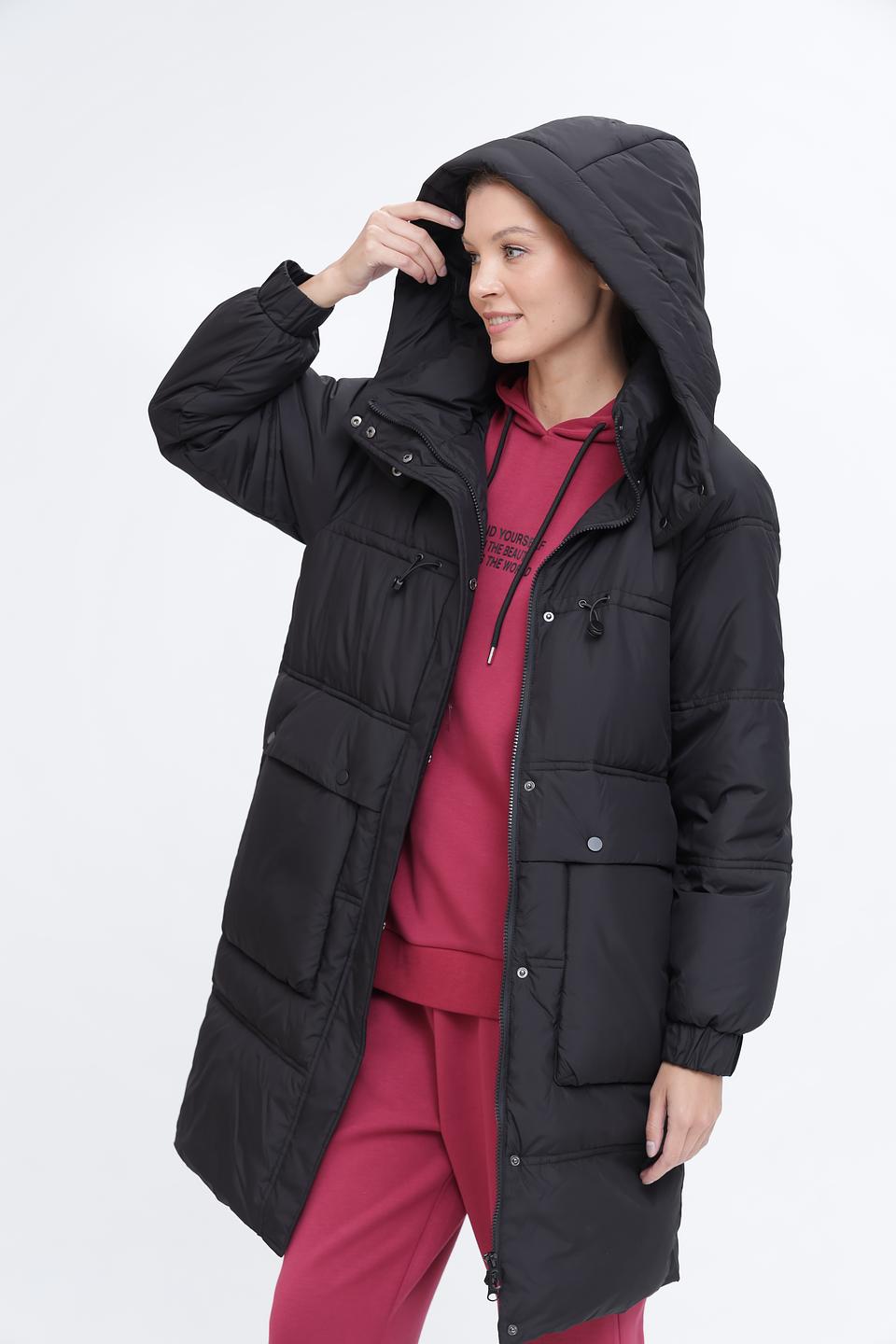 Пальто Pezzo чёрное стеганое