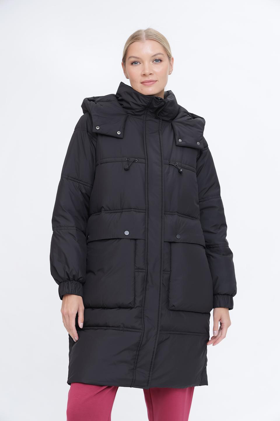 Пальто Pezzo чёрное стеганое