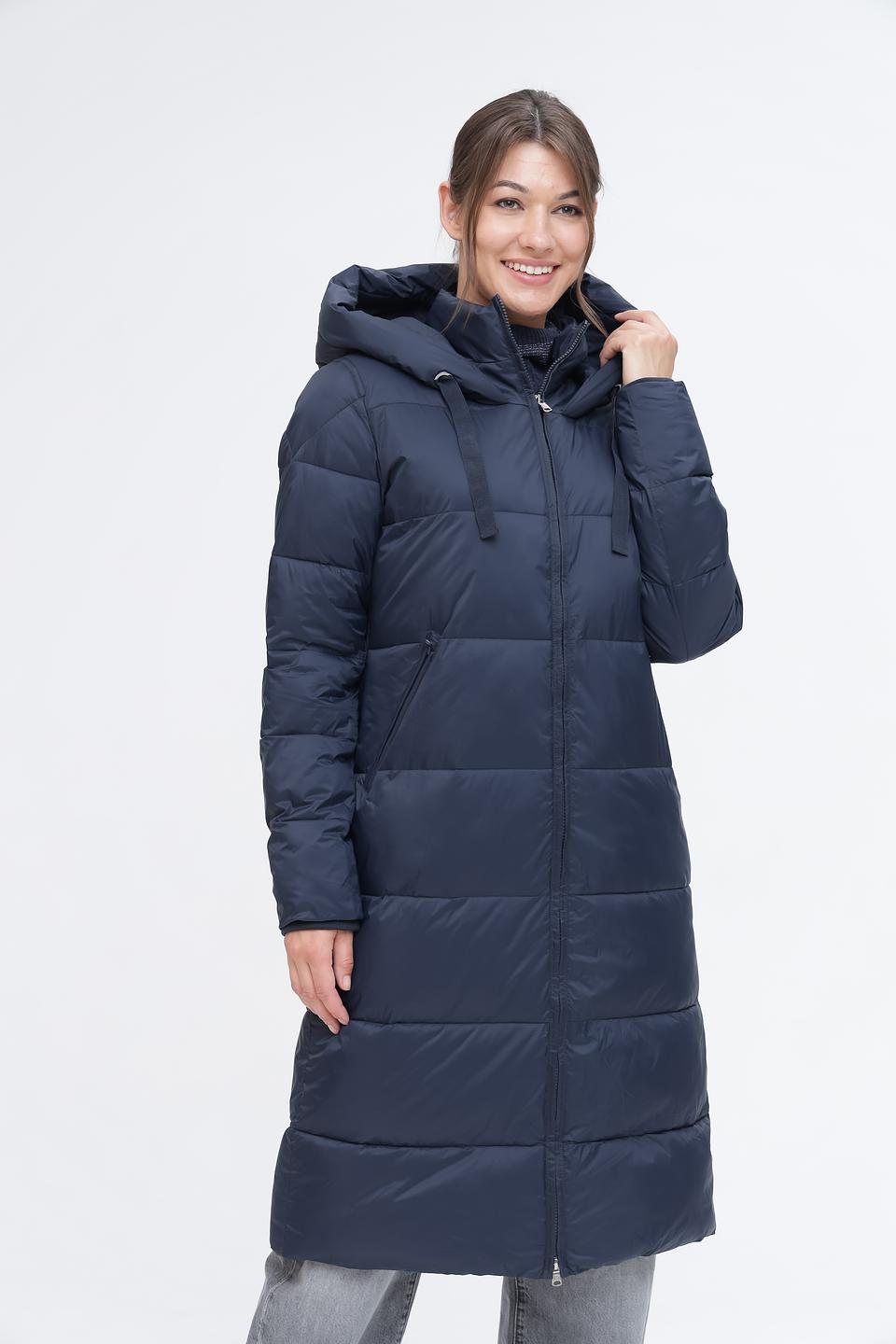 Пальто Pezzo стеганое тёмно-синее