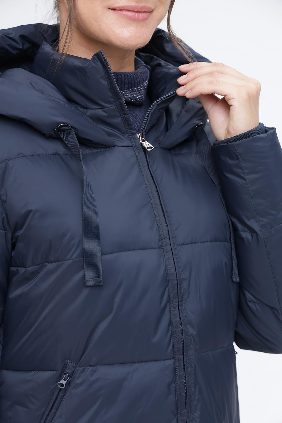 Пальто Pezzo стеганое тёмно-синее