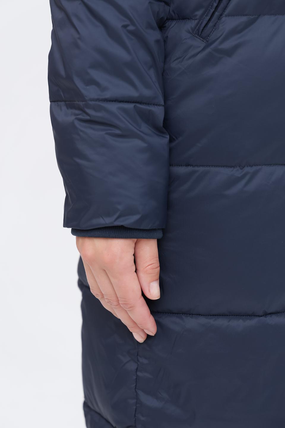 Пальто Pezzo стеганое тёмно-синее